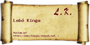 Lebó Kinga névjegykártya