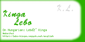 kinga lebo business card